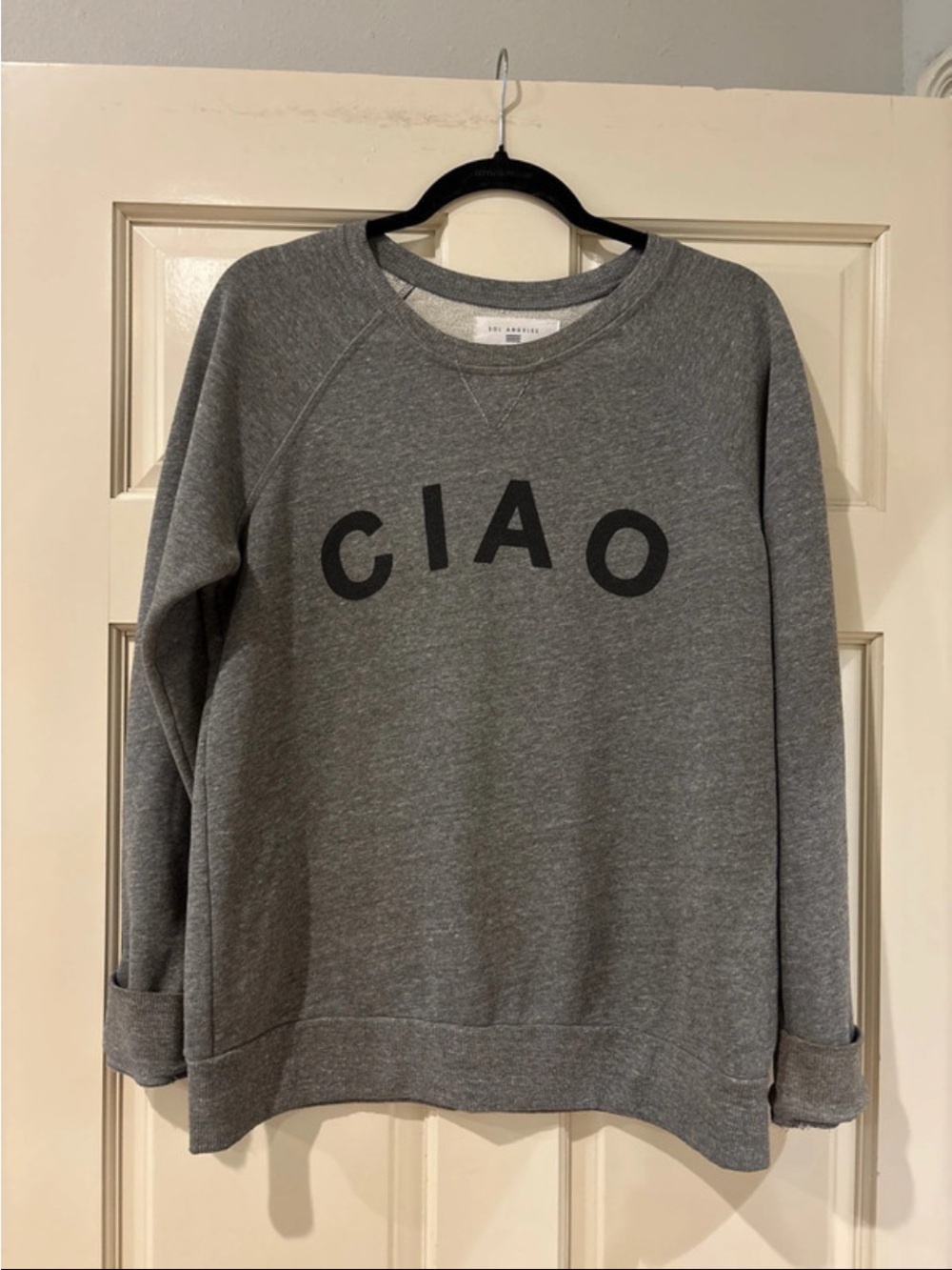 Anthropologie Gray CIAO Graphic Crewneck Sweatshirt